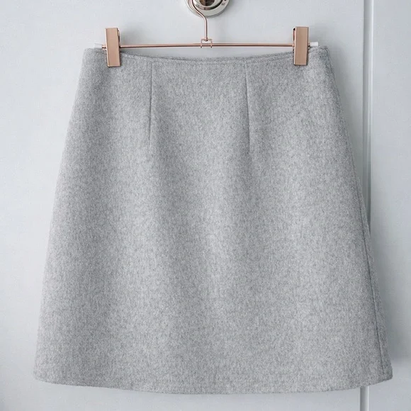 Club Monaco Grey Wool Blend A-Line Mini Skirt | Size 2 | Like New Minimal - Picture 5 of 6
